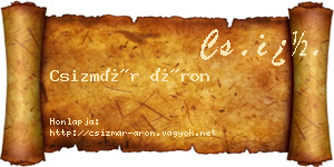 Csizmár Áron névjegykártya