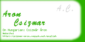 aron csizmar business card